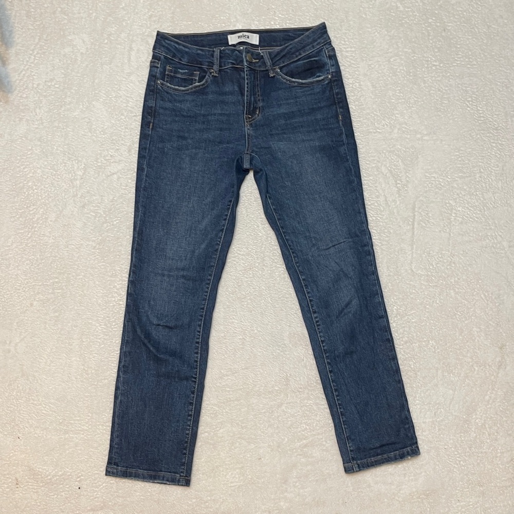 Mica mid rise dark wash straight‎ leg denim jean women’s 26